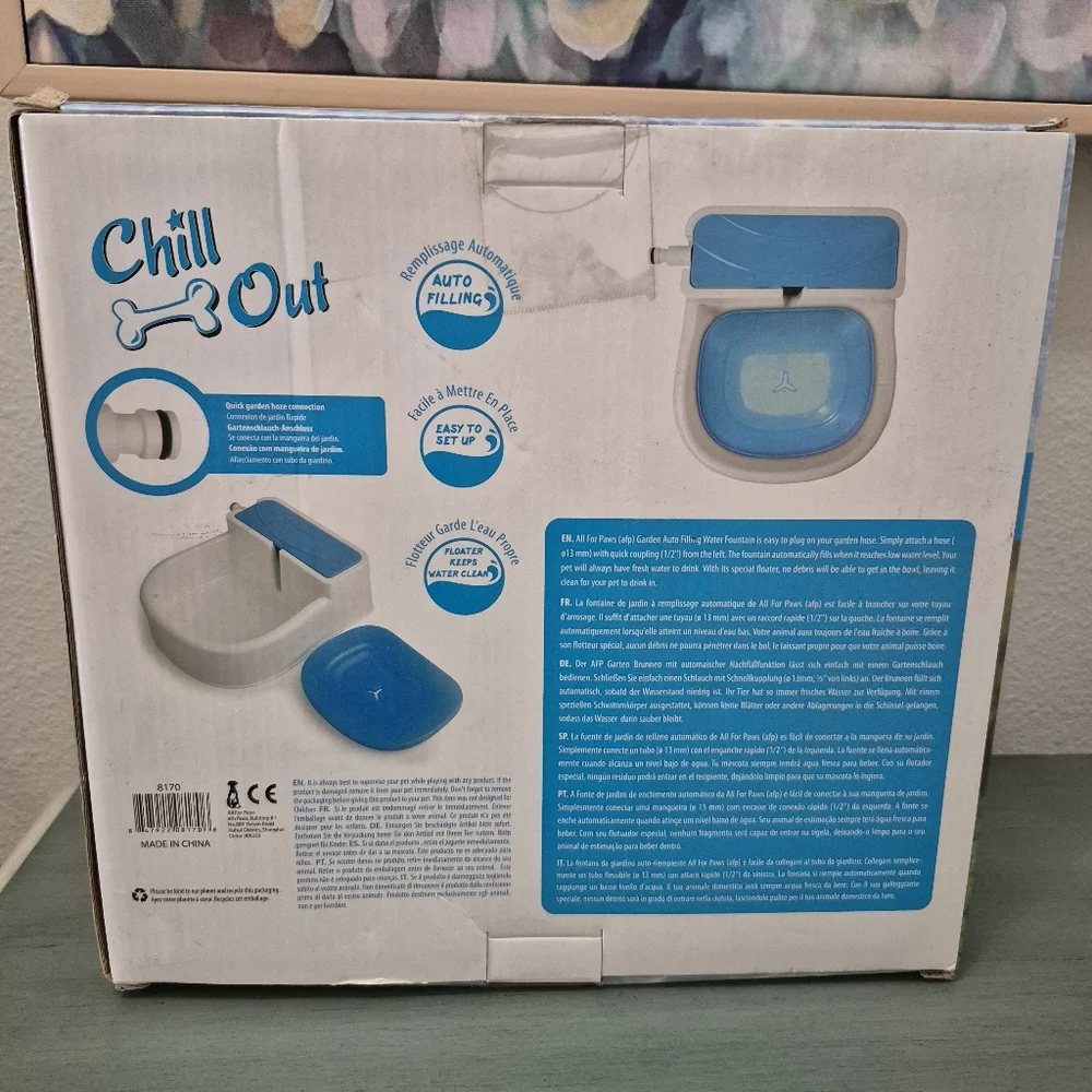 All For Paws Chill Out Dog & Cat Outdoor Auto Filling Water Fountain